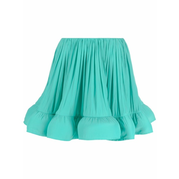 ランバン レディース スコート ボトムス Ruffled flared miniskirt  Green