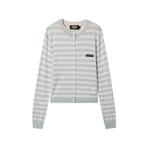 ミニ皮膚軟化剤 レディース ジレー アウター Striped cardigan Grey