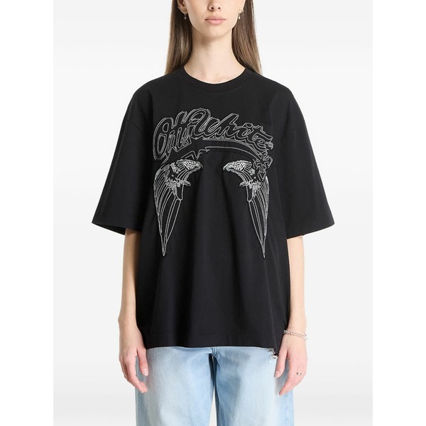 オフホワイト メンズ Tシャツ トップス Skyline skate t-shirt Black｜asty