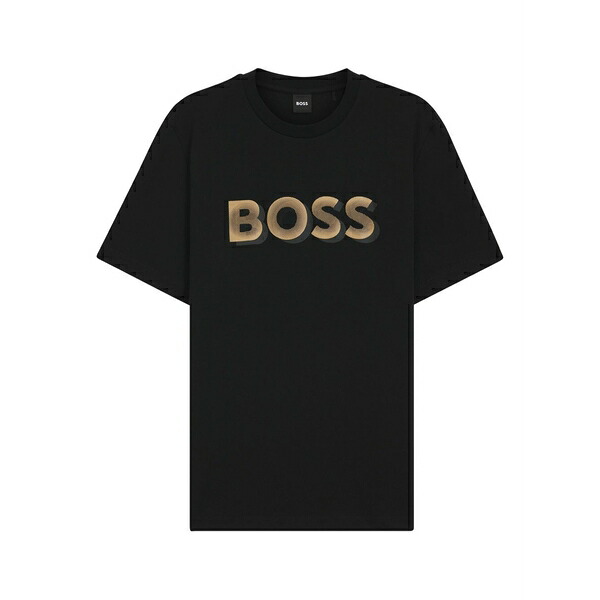 ボス メンズ Tシャツ トップス Logo-print t-shirt Black｜asty 27,170円