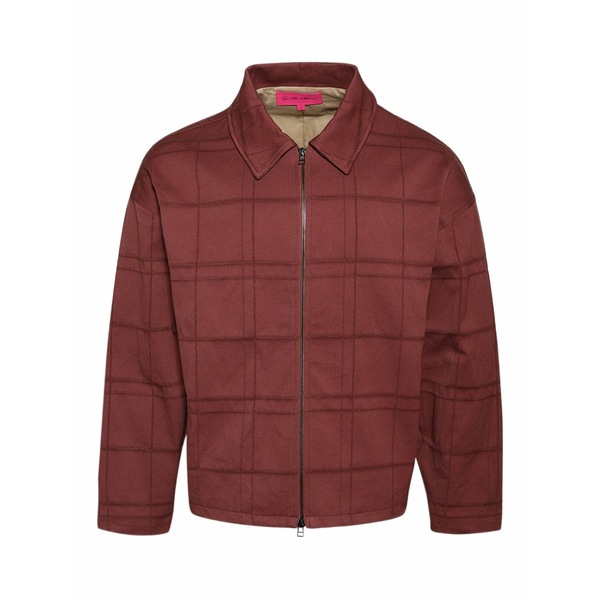 ザ・エルダー・ステーツマン メンズ ジャケット＆ブルゾン アウター Check-patterned zip-up jacket Brown｜asty