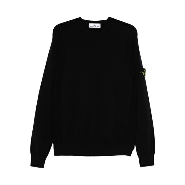 ストーンアイランド メンズ 編み物\u0026プルオーバー アウター Logo-patch crew-neck sweater Blue