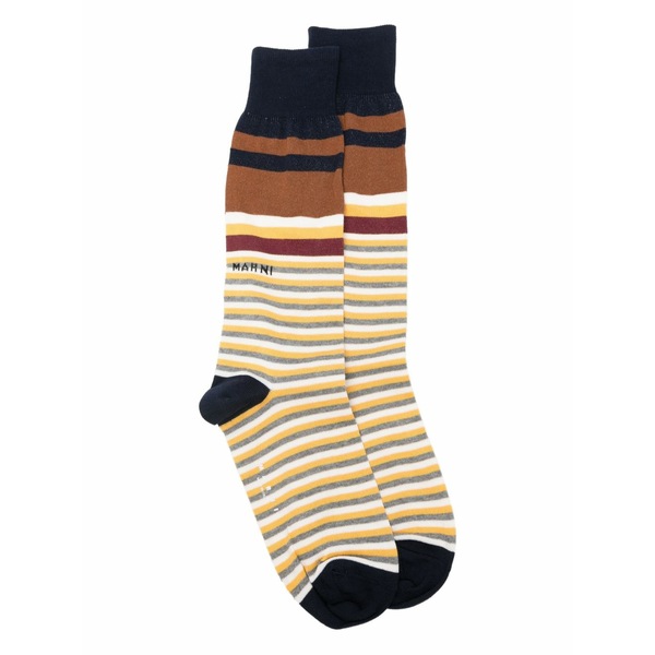 マルニ レディース ソックス アンダー御召しもの Striped cotton socks Yellow