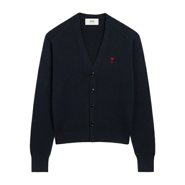 意中の女 メンズ ジレー アウター Ami de coeur button-fastening wool cardigan Blue