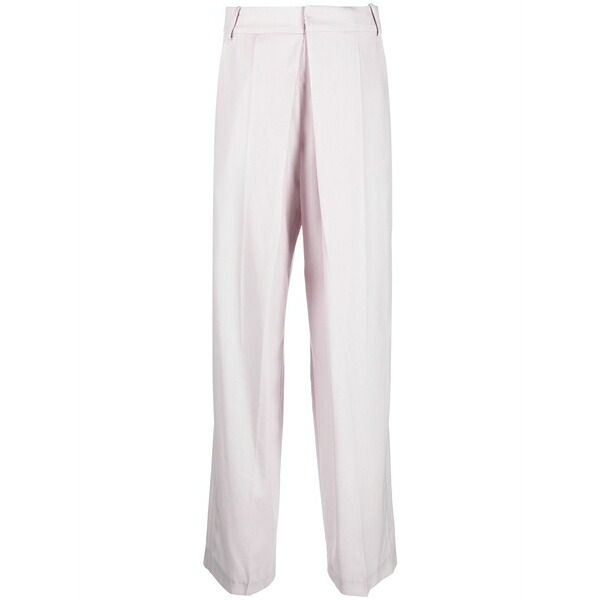 ファースト 古典派音楽 レディース 心地好いズボン下 ボトムス Pleat-detail cotton tailored trousers Purple