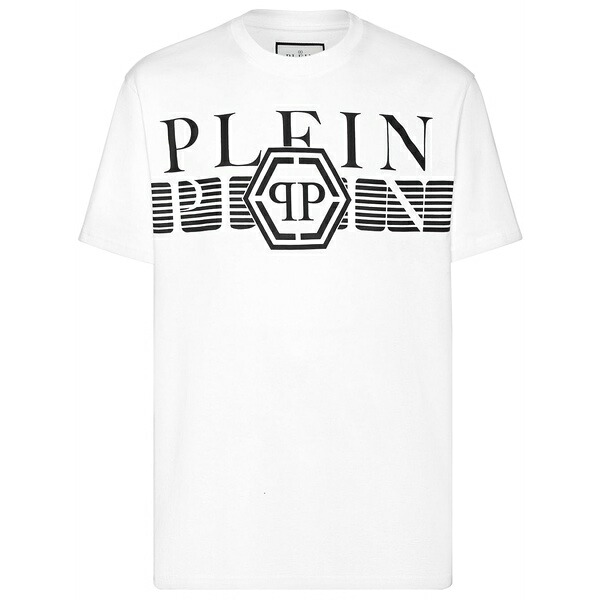 フィリップ飾り気の無い メンズ プルオーバー トップス Logo print t-shirt  White