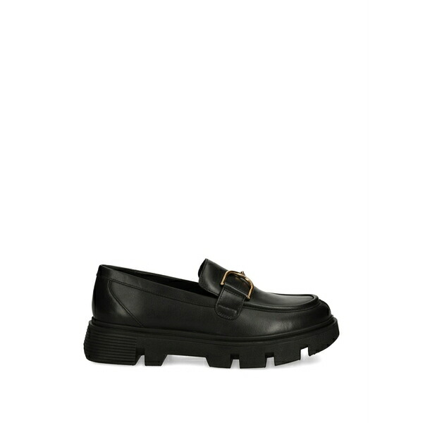 ジェオックス レディース スリッポン・ローファー シューズ Vilde buckle lug-sole loafers Black