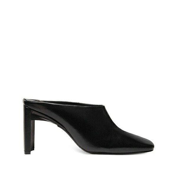 ミスタ レディース サンダル シューズ 85mm justyna square-toe block-heel mules Black｜asty