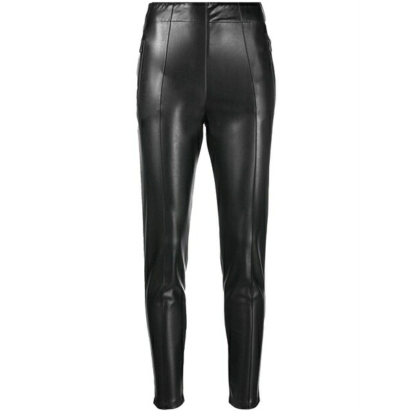 エルマンノ シェルヴィーノ レディース カジュアルパンツ ボトムス Coated high-waist skinny trousers Black|asty