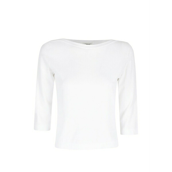 ロベルトコリーナ レディース プルオーバー トップス Boat neckline t-shirt White