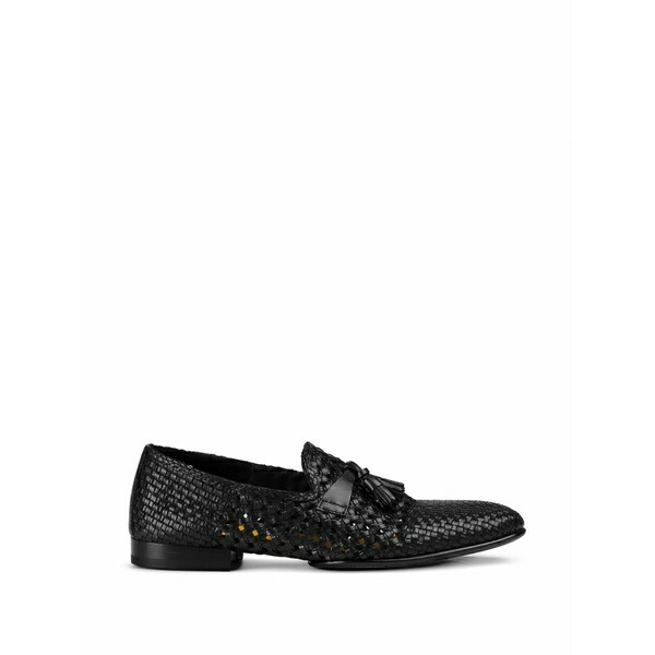 ドンカルズ メンズ スリッポン・ローファー シューズ Tassel-detail leather loafers Black|asty