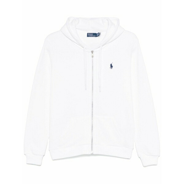 ラルフローレン レディース パーカー・スウェットシャツ アウター Polo pony-embroidered hoodie White