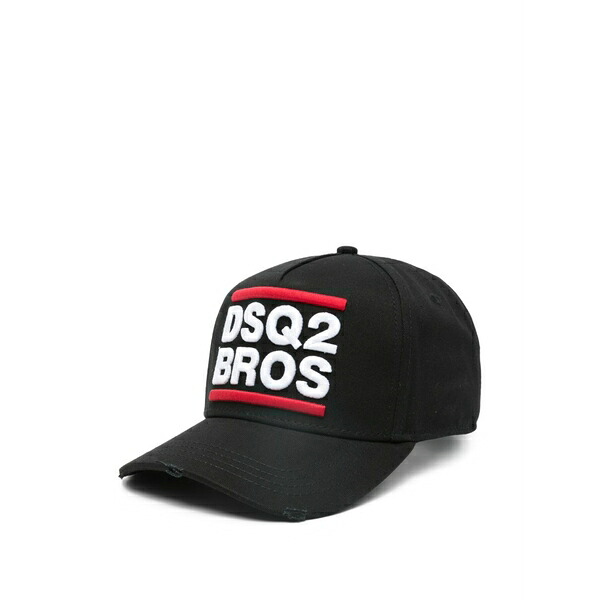 ディースクエアード メンズ かぶり笠 付属品 Logo-detail baseball cap Black