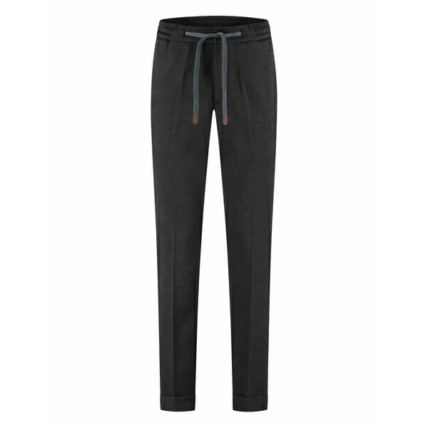 マルコ ペスカローロ メンズ カジュアルパンツ ボトムス Drawstring-waist wool pants Black|asty