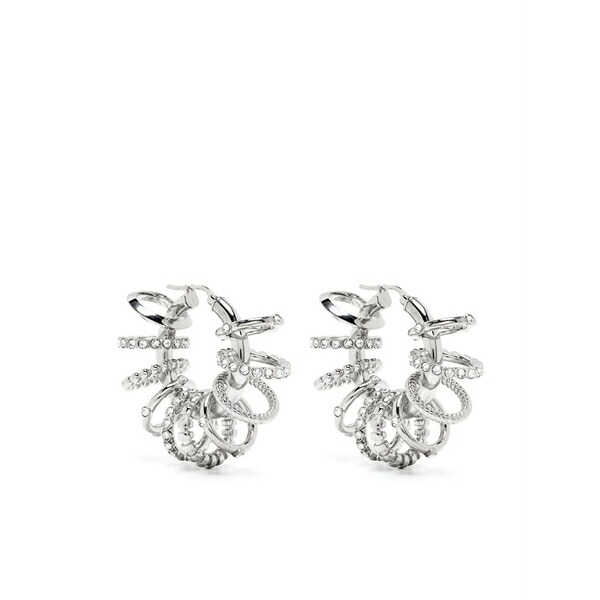 アミナモアディ レディース ピアス＆イヤリング アクセサリー Multi ring hoop earrings Silver｜asty
