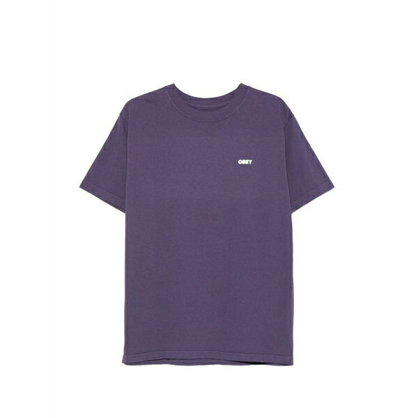 オベイ メンズ プルオーバー トップス Crew-neck logo t-shirt Purple