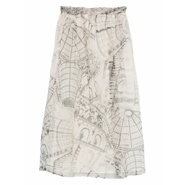 極点＆ジョー レディース スコート ボトムス Graphic-print silk skirt White