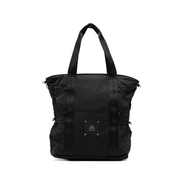 ムースナックルズ レディース ショルダーバッグ バッグ Parachute logo plaque tote bag Black｜asty