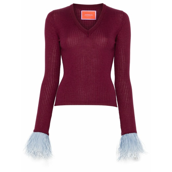 ラ・ダブル・ジェイ レディース 編み物\u0026ティーシャツ アウター Ribbed jumper Purple