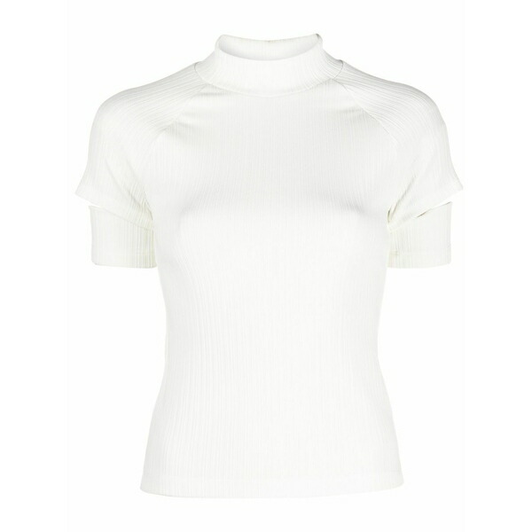 ヘルムート 言葉づかい レディース プルオーバー トップス Ribbed cut-out sleeve top  White