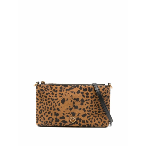 ピンコ レディース クラッチバッグ バッグ Small leopard-print clutch bag Brown|asty