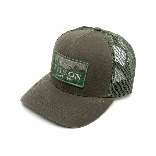 フィルソン メンズ かぶり笠 佩び物 Logger logo-patch cap Green