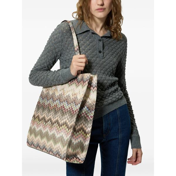 ミッソーニ レディース トートバッグ バッグ Zigzag tote bag Neutrals