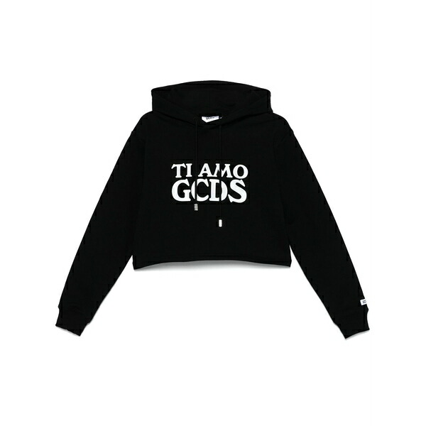 ジーシーディーエス レディース パーカー・スウェットシャツ アウター Ti amo gcds-print hoodie Black