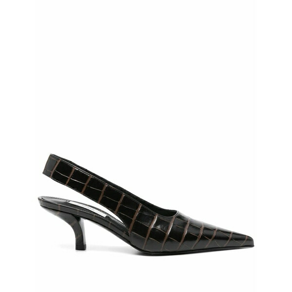 トーテム レディース パンプス シューズ 70粍 crocodile-effect pumps Brown
