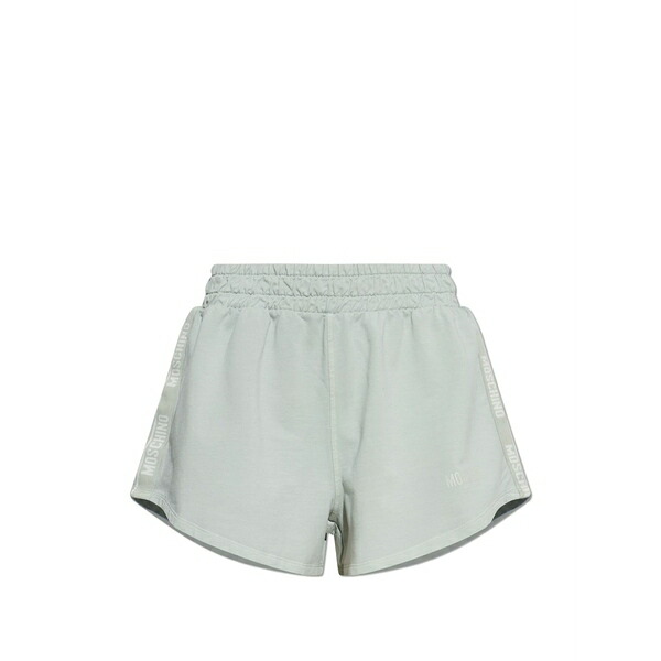 モスキーノ レディース 心地好いズボン下 ボトムス Logo-tape curved-hem shorts Blue