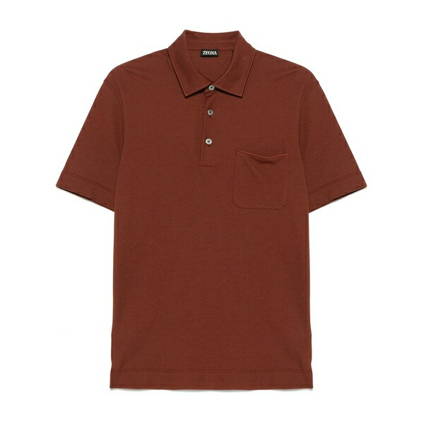 ゼニア メンズ ポロシャツ トップス Short-sleeves polo shirt Brown|asty