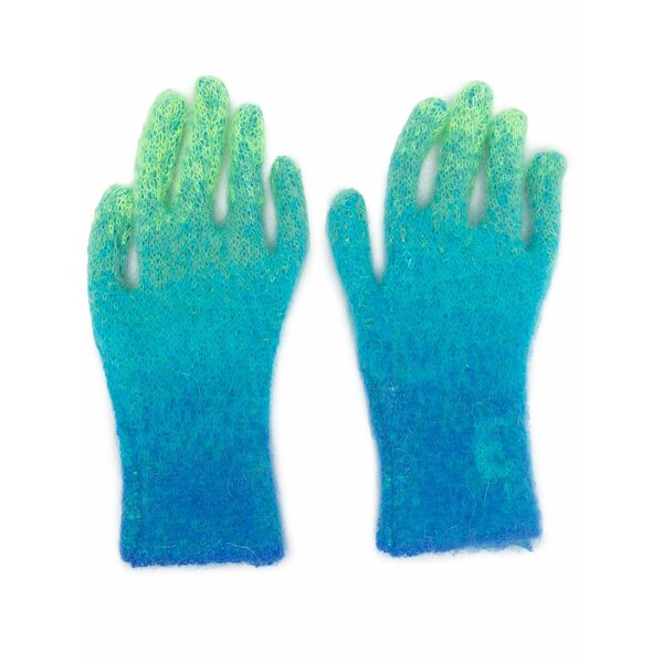 エアル メンズ グローブ 付属物 Logo-intarsia gradient knitted gloves Blue