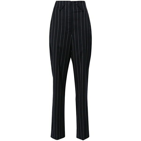 イロ レディース カジュアルパンツ ボトムス Horacia pinstriped tapered-leg trousers Blue｜asty