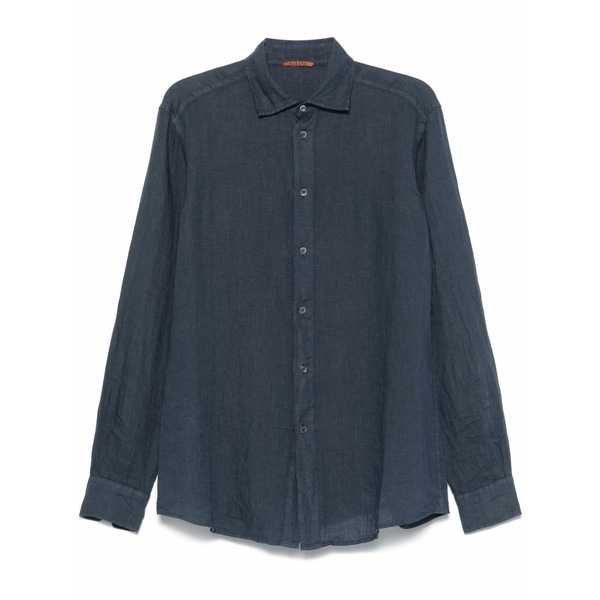 バレナ メンズ プルオーバー トップス Linen shirt   Blue