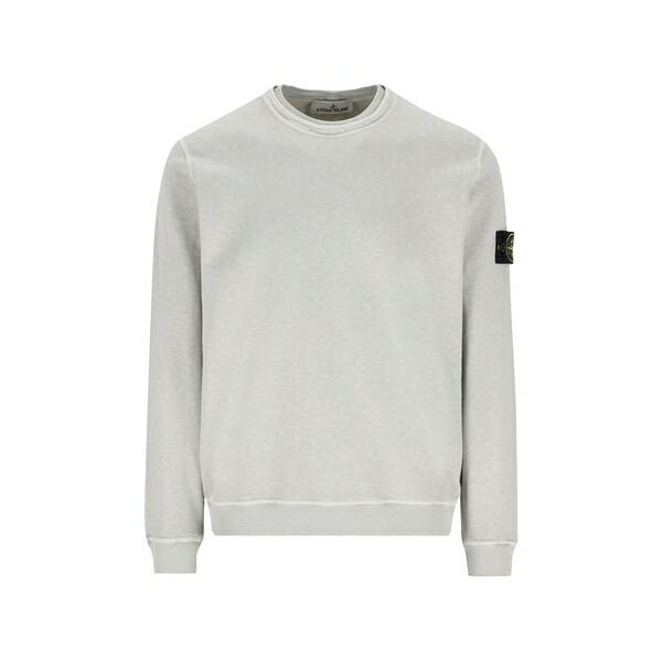 ストーンアイランド メンズ パーカー・スウェットシャツ アウター Crew-neck logo-badge sweatshirt Grey｜asty