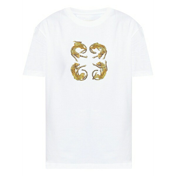 ジバンシー レディース Tシャツ トップス 4g leopard-print t-shirt White｜asty