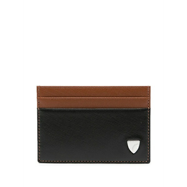 アスピナルオブロンドン メンズ 財布 アクセサリー Logo-plaque leather cardholder Black