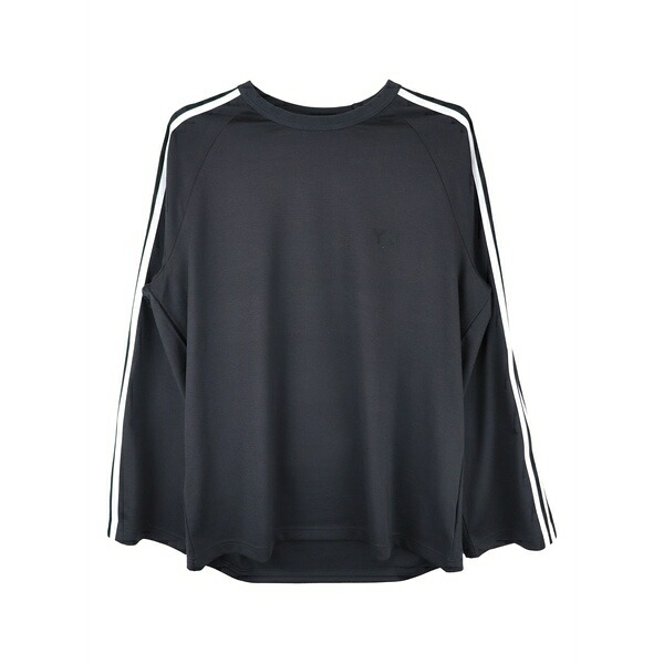ワイスリー メンズ Tシャツ トップス Three-stripe long-sleeve t-shirt Black|asty