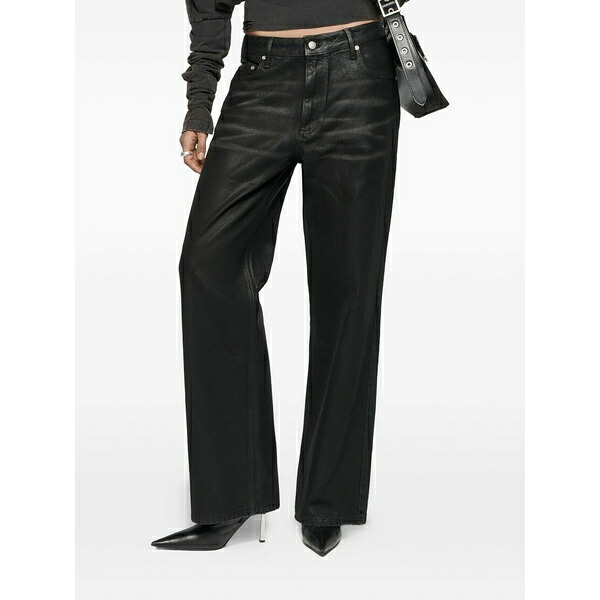 ミスビヘイブ レディース デニムパンツ ボトムス Austin coated five-pockets straight-leg jeans Black|asty