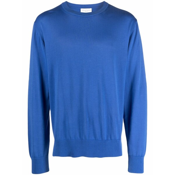 オフィシンジェネレール メンズ パーカー・スウェットシャツ アウター Fine-knit cotton jumper Blue トップス-パーカー-メンズファッション