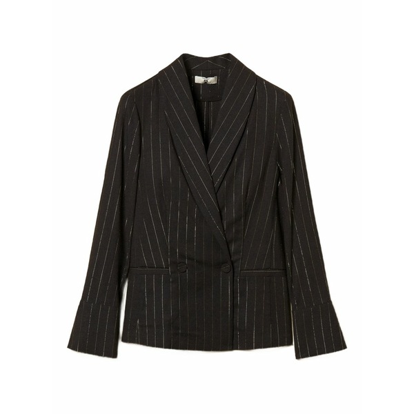ツインセット レディース ジャケット&ブルゾン アウター Pinstriped blazer Black|asty