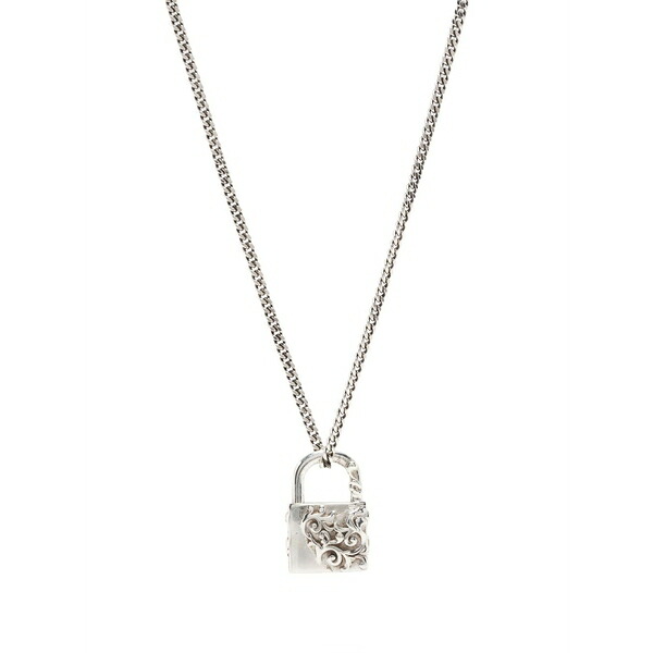 エマニュエレ ビコッキ メンズ ネックレス・チョーカー アクセサリー Small arabesque padlock necklace Silver｜asty 44,280円