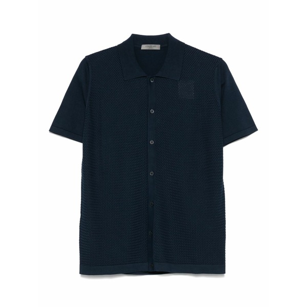 コルネリアーニ メンズ シャツ トップス Knit shirt Blue|asty
