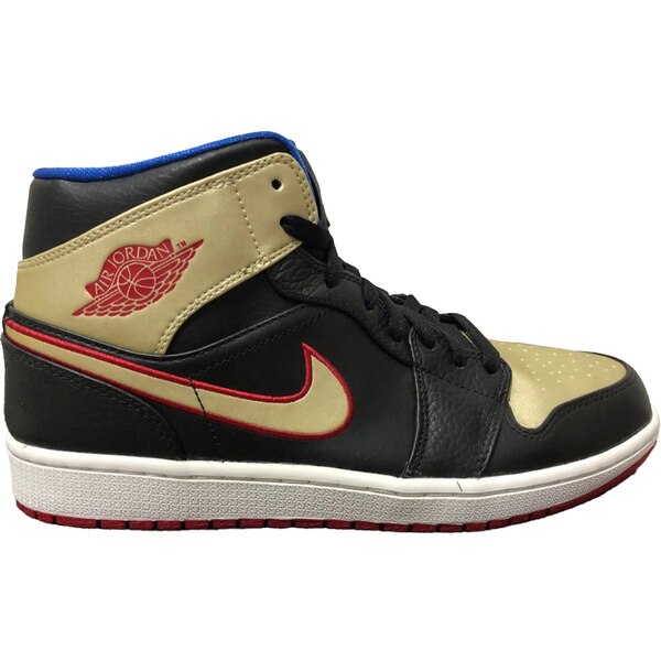Jordan ジョーダン メンズ スニーカー  【Jordan 1 Mid Black Gold Red】  大きさ US_10(28.0珊) Black/Gym Red/Metallic Gold/Game Royal