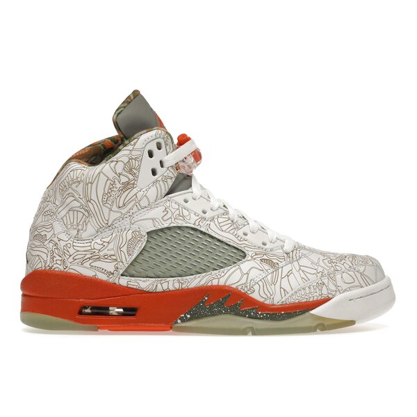 Jordan ジョーダン メンズ スニーカー  【Jordan 5 Retro Laser】  大いさ US_10.5(28.5糎) White/Army Olive-Solar Orange-Bison