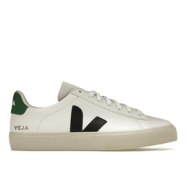 Veja ヴェジャ メンズ スニーカー  【Veja Campo Chromefree Leather White Black Emeraude】  大いさ EU_45(30.0糎) White/Black/Emeraude