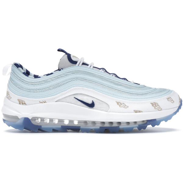Nike ナイキ メンズ スニーカー  【Nike Air Max 97 Golf Wings】  大いさ US_5.5(23.5糎) White/Topaz Mist-Celestial Gold-Deep Royal