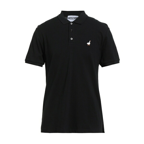 【送料無料】 モスキーノ メンズ Tシャツ トップス Polo shirts Black