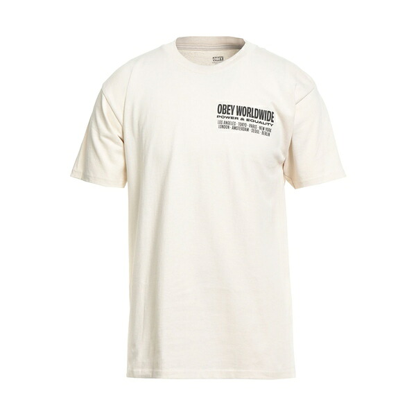 【送料無料】 オベイ メンズ Tシャツ トップス T-shirts White|asty