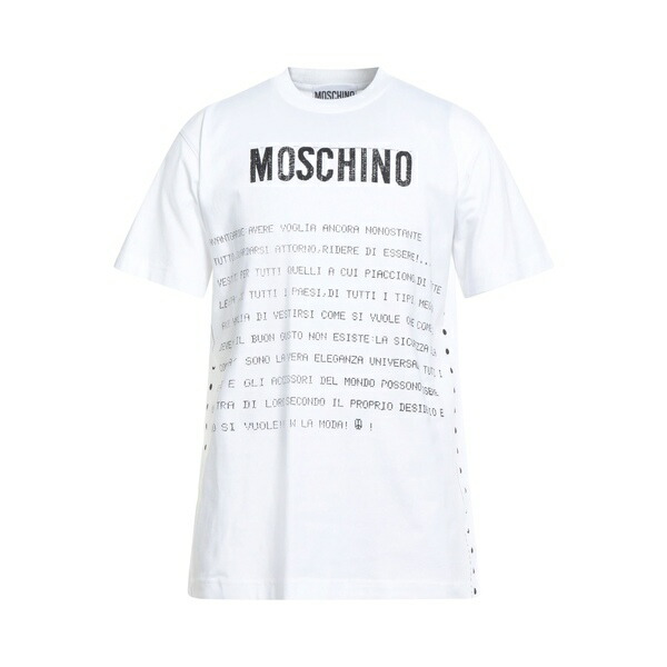 【送料無料】 モスキーノ メンズ Tシャツ トップス T-shirts White